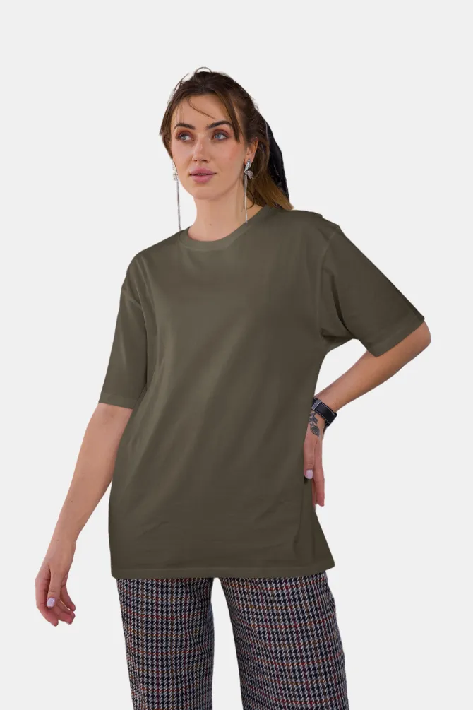 Olive Green Oversized T-shirt for women