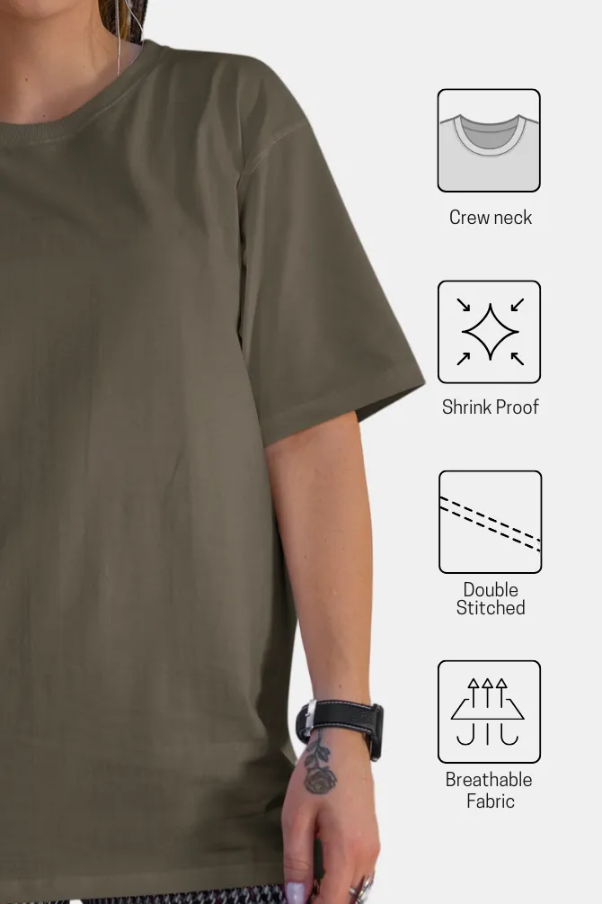 Olive Green Oversized T-shirt for women