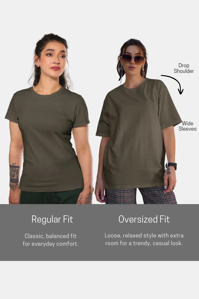 Olive Green Oversized T-shirt for women