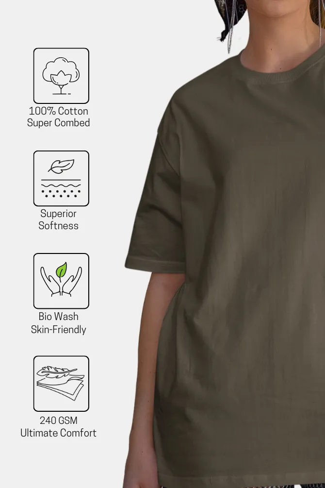 Olive Green Oversized T-shirt for women