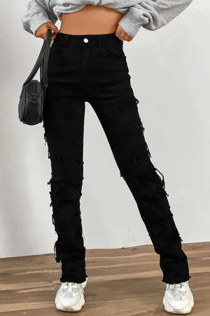 PJ628 Patch Distressed Denim Pants