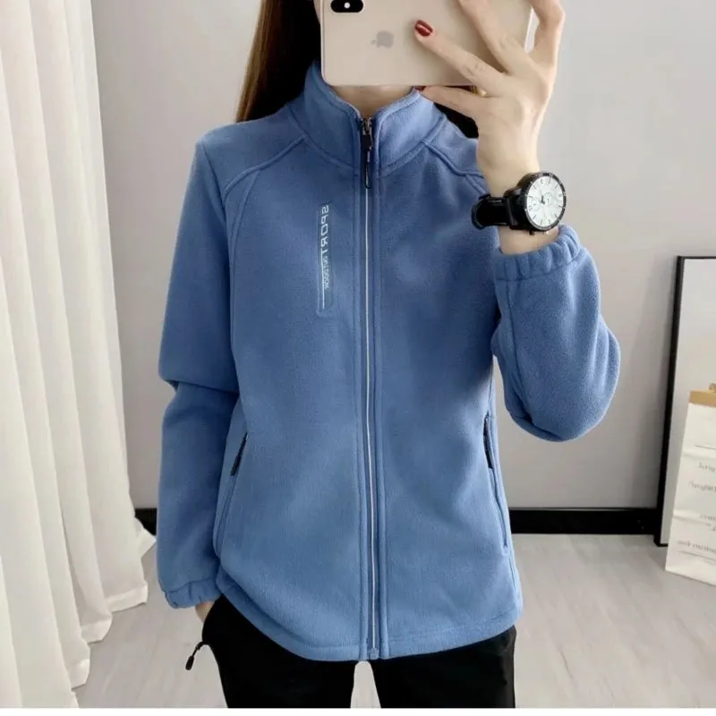 Plus Size Autumn Winter Polar Fleece Warm Coat Women