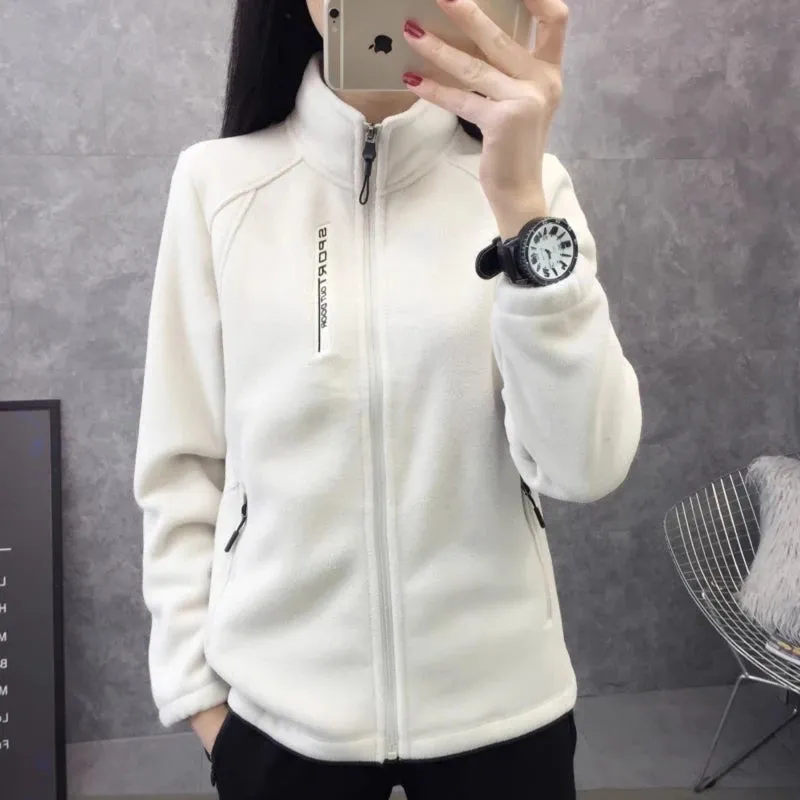 Plus Size Autumn Winter Polar Fleece Warm Coat Women