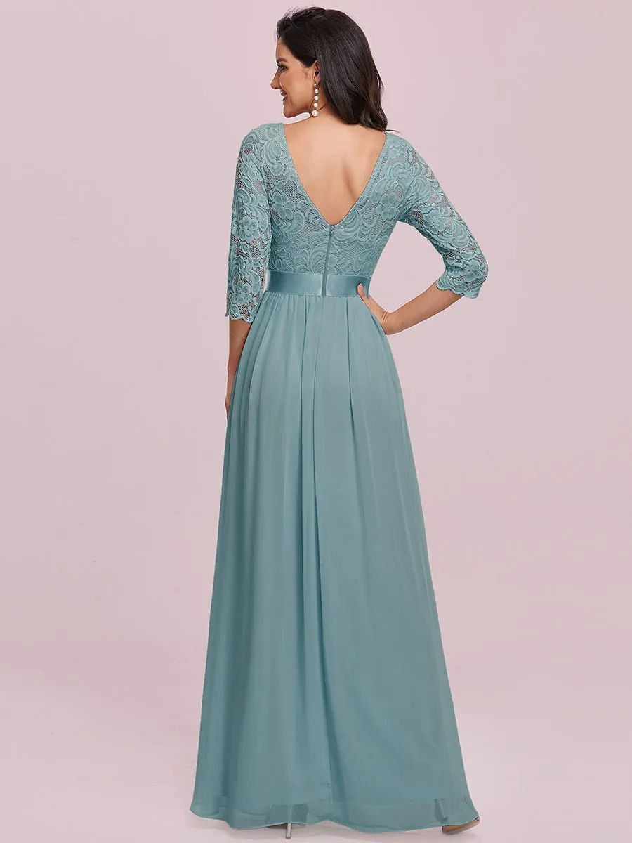 Pricilla lace and chiffon dress in dusky blue s18 Express NZ wide!