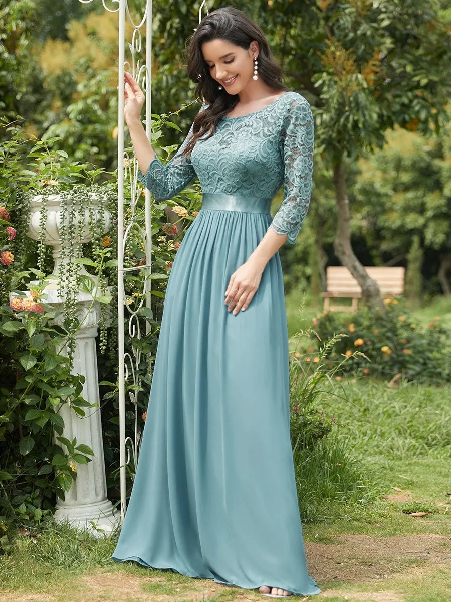 Pricilla lace and chiffon dress in dusky blue s18 Express NZ wide!