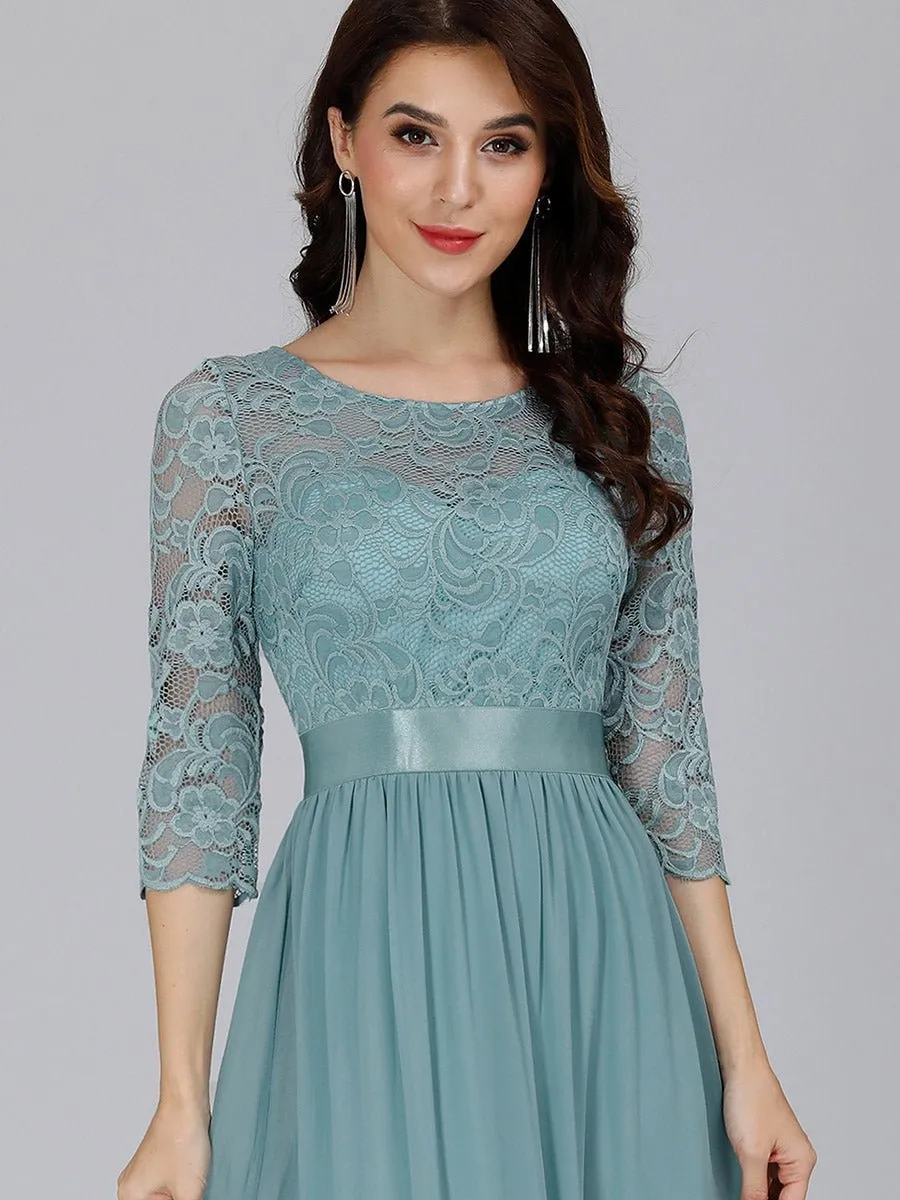 Pricilla lace and chiffon dress in dusky blue s18 Express NZ wide!