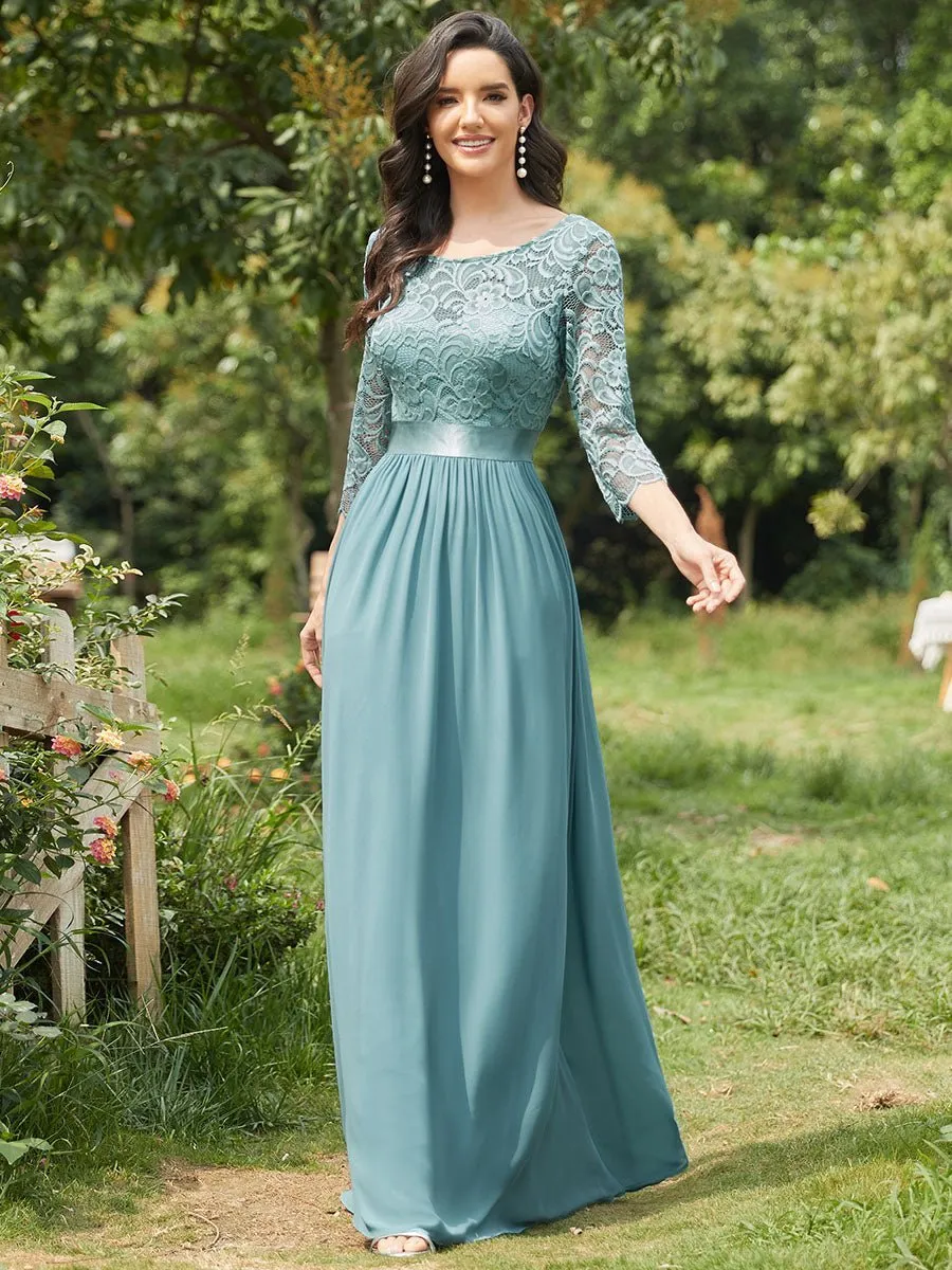 Pricilla lace and chiffon dress in dusky blue s18 Express NZ wide!