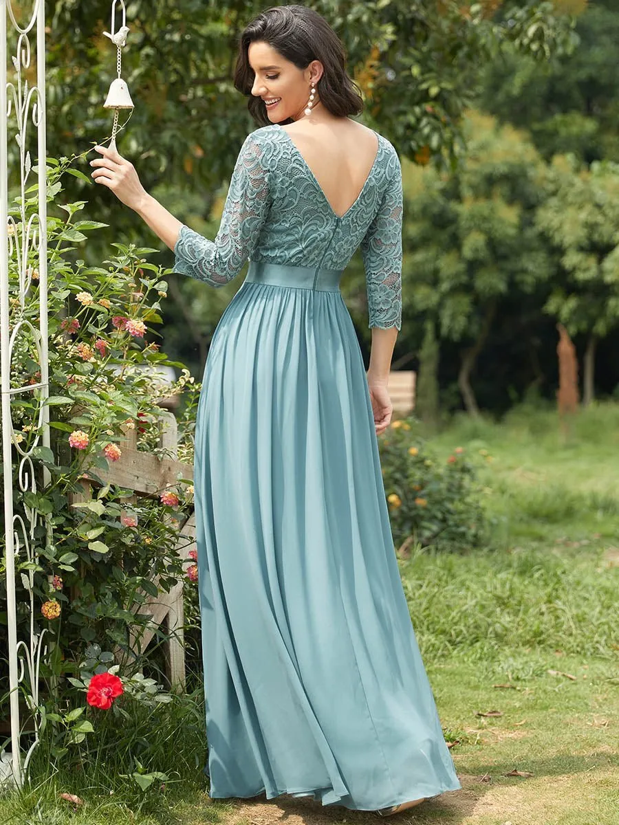 Pricilla lace and chiffon dress in dusky blue s18 Express NZ wide!