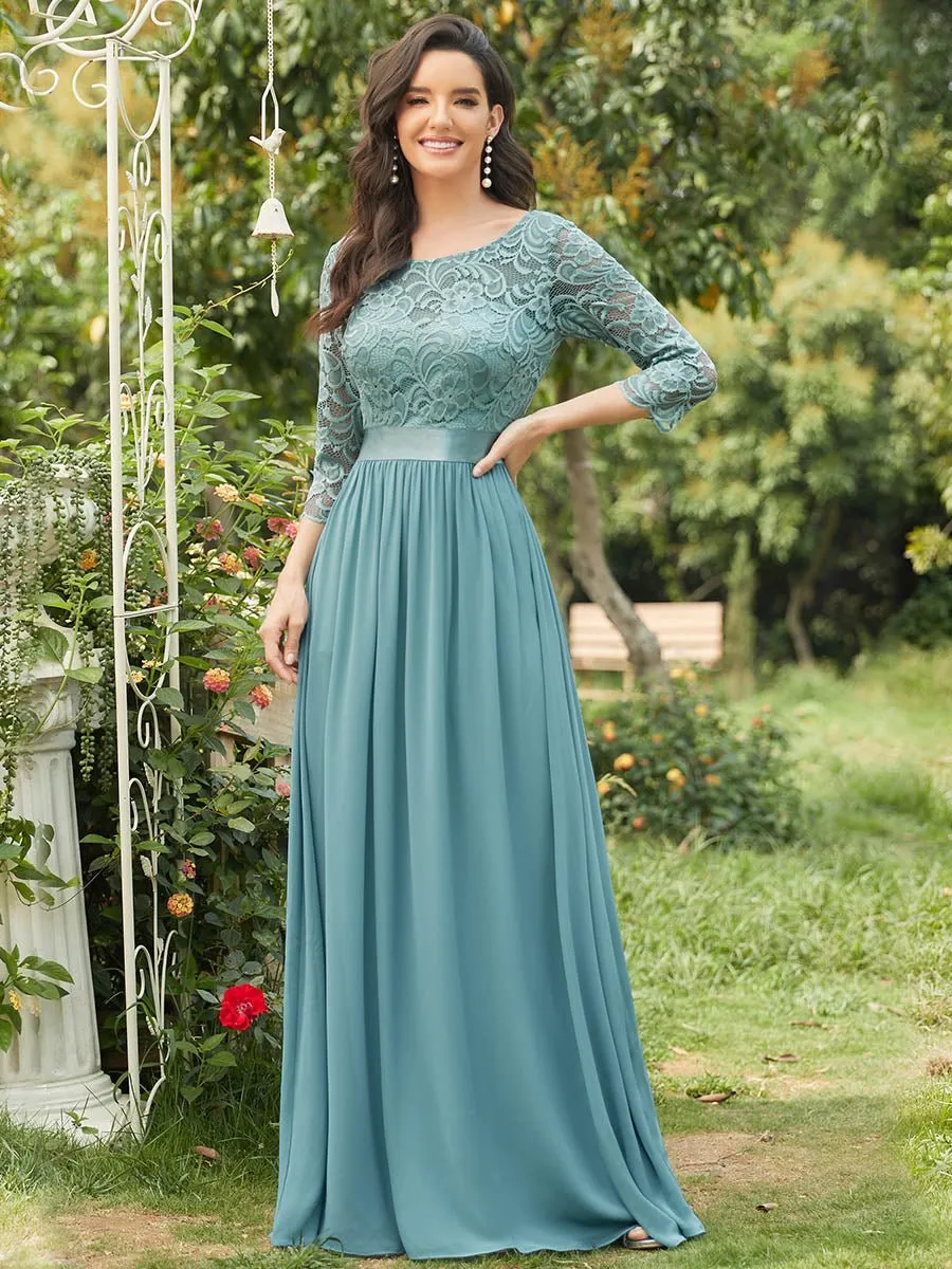 Pricilla lace and chiffon dress in dusky blue s18 Express NZ wide!