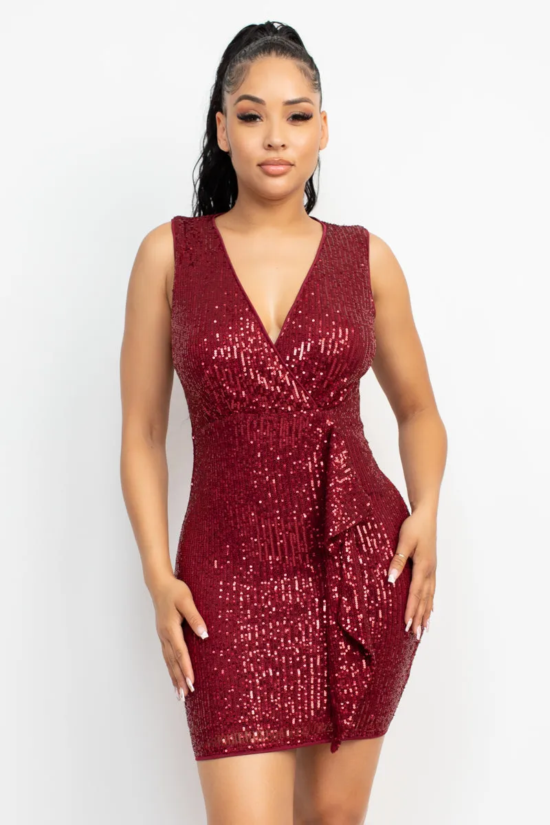 Sequin Mesh Bodycon Dress - Ships from The US