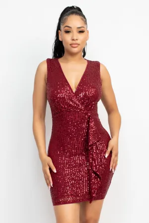 Sequin Mesh Bodycon Dress - Ships from The US