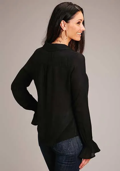 Stetson Women's Herringbone Twill Blouse- Black