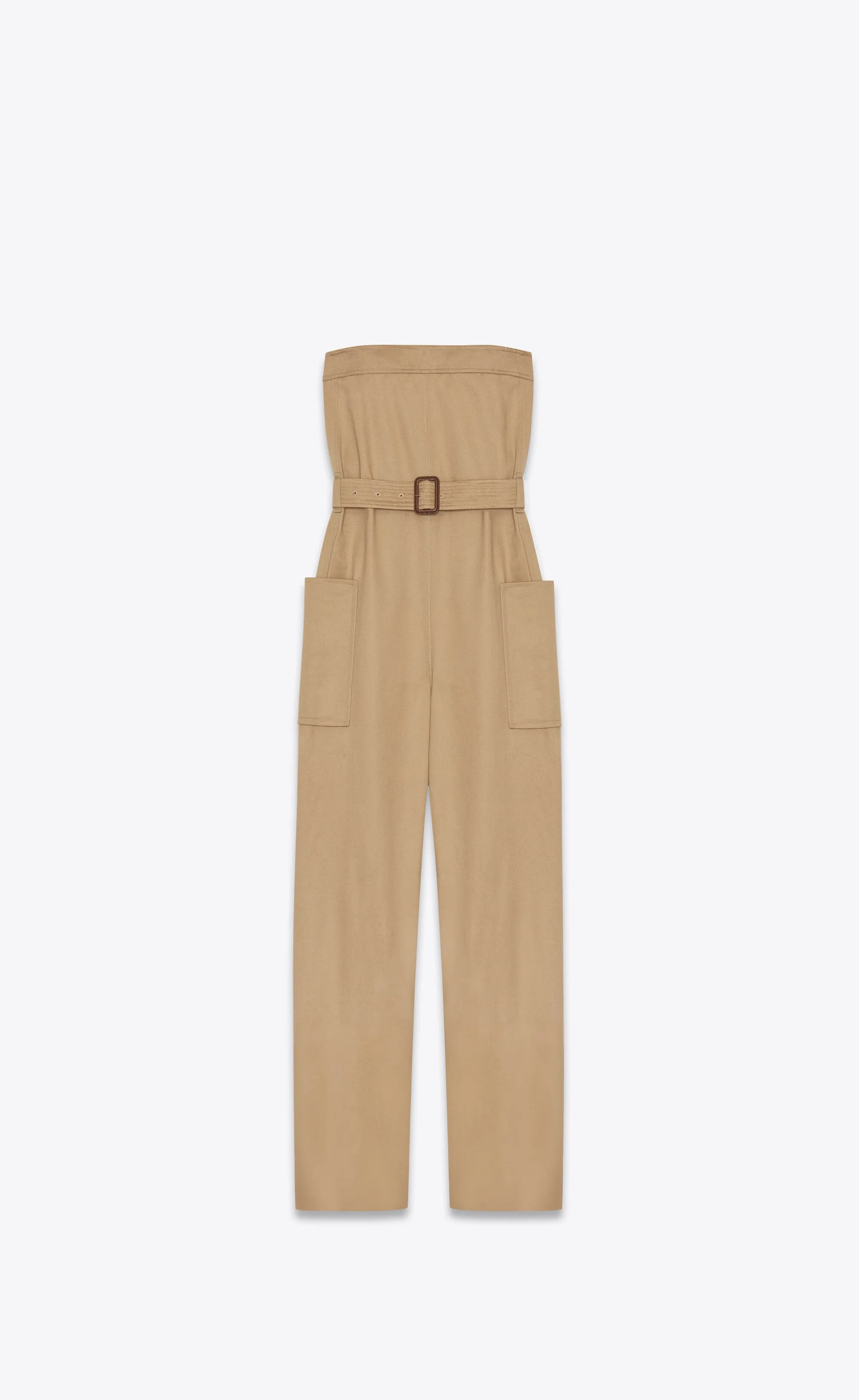 Strapless Jumpsuit In Cotton Gabardine