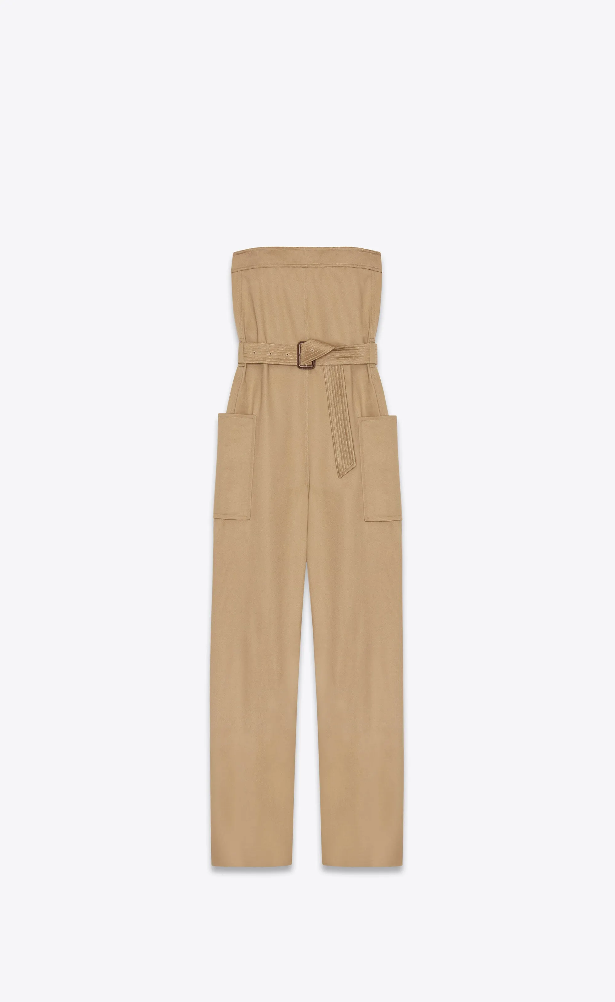 Strapless Jumpsuit In Cotton Gabardine