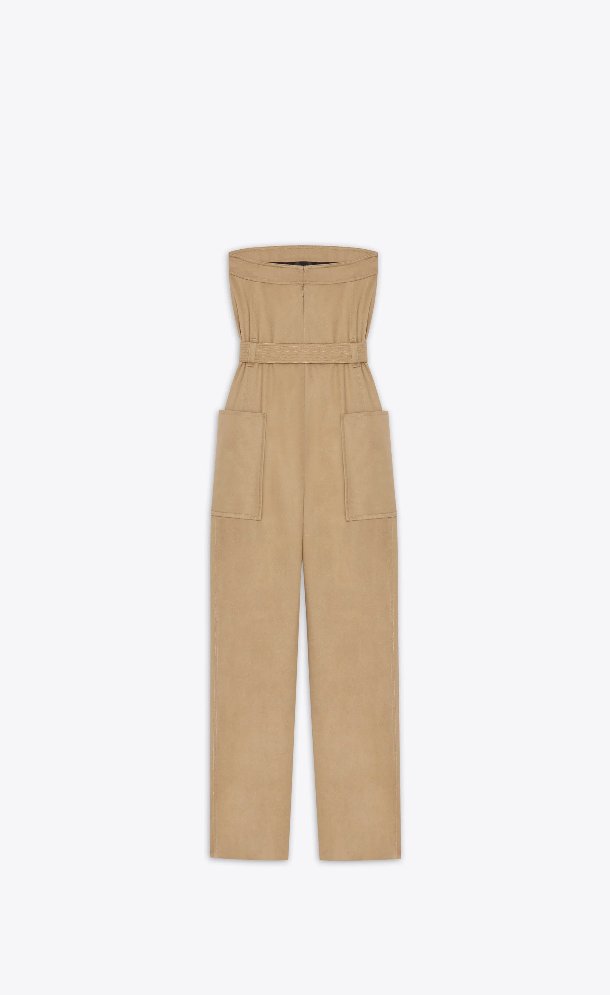 Strapless Jumpsuit In Cotton Gabardine