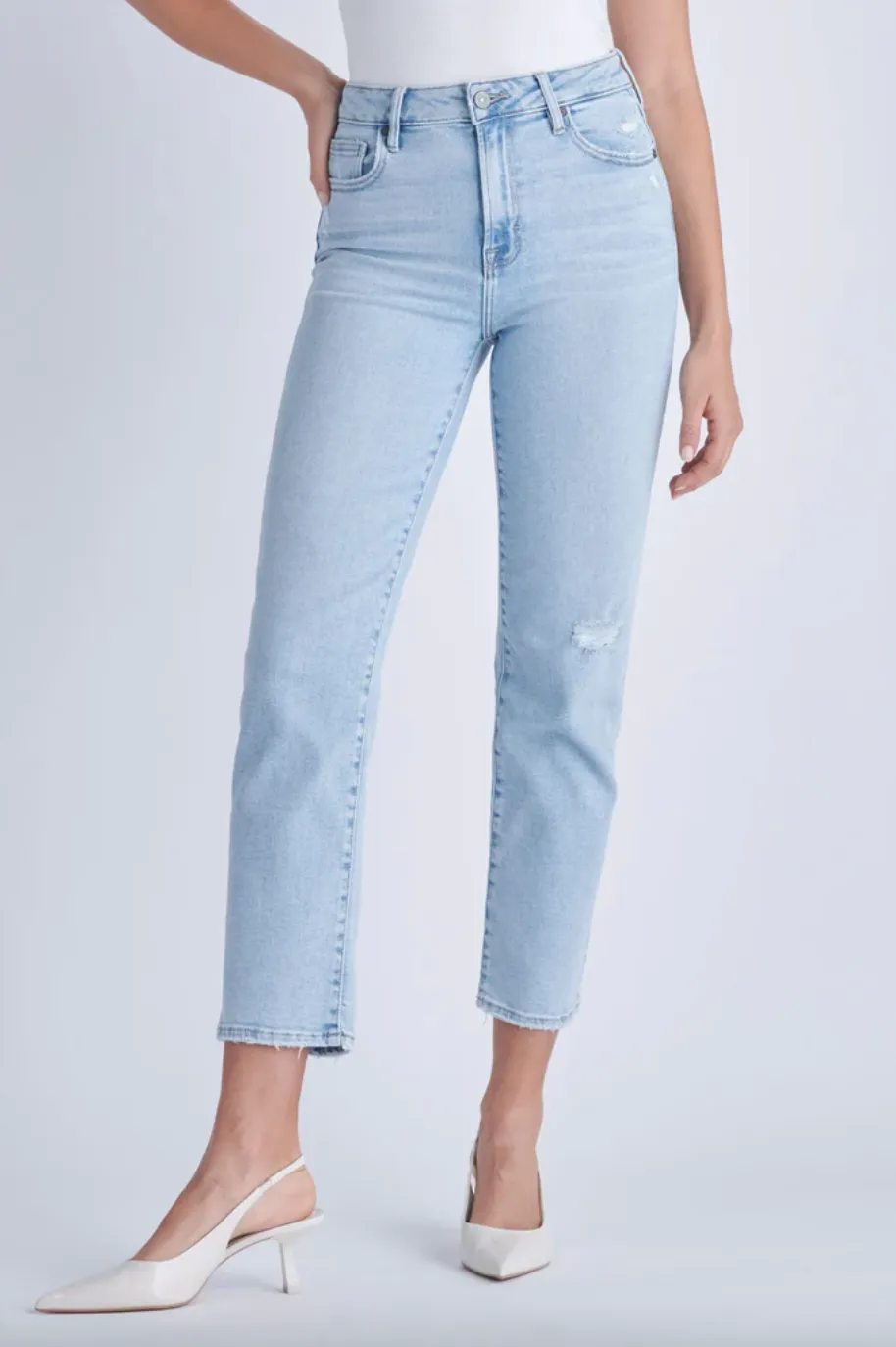 tracey light wash clean stretch straight - medium light