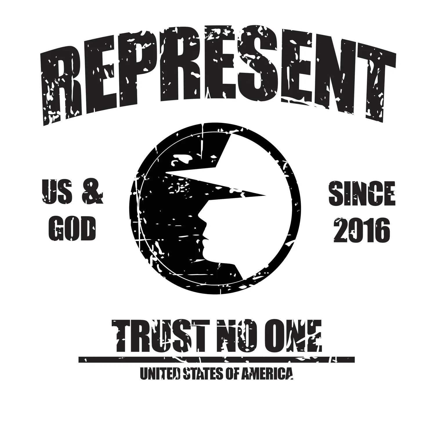 Trust No One Men's Represent T-Shirt - White