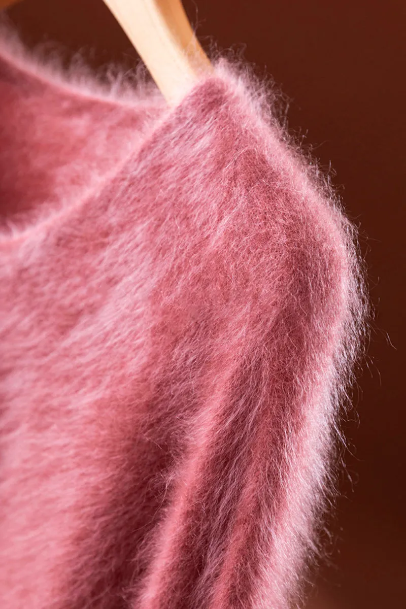 Ultrasoft Brushed Cashmere V-Neck Pullover Sweater