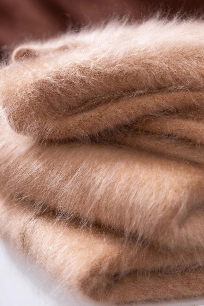 Ultrasoft Brushed Cashmere V-Neck Pullover Sweater