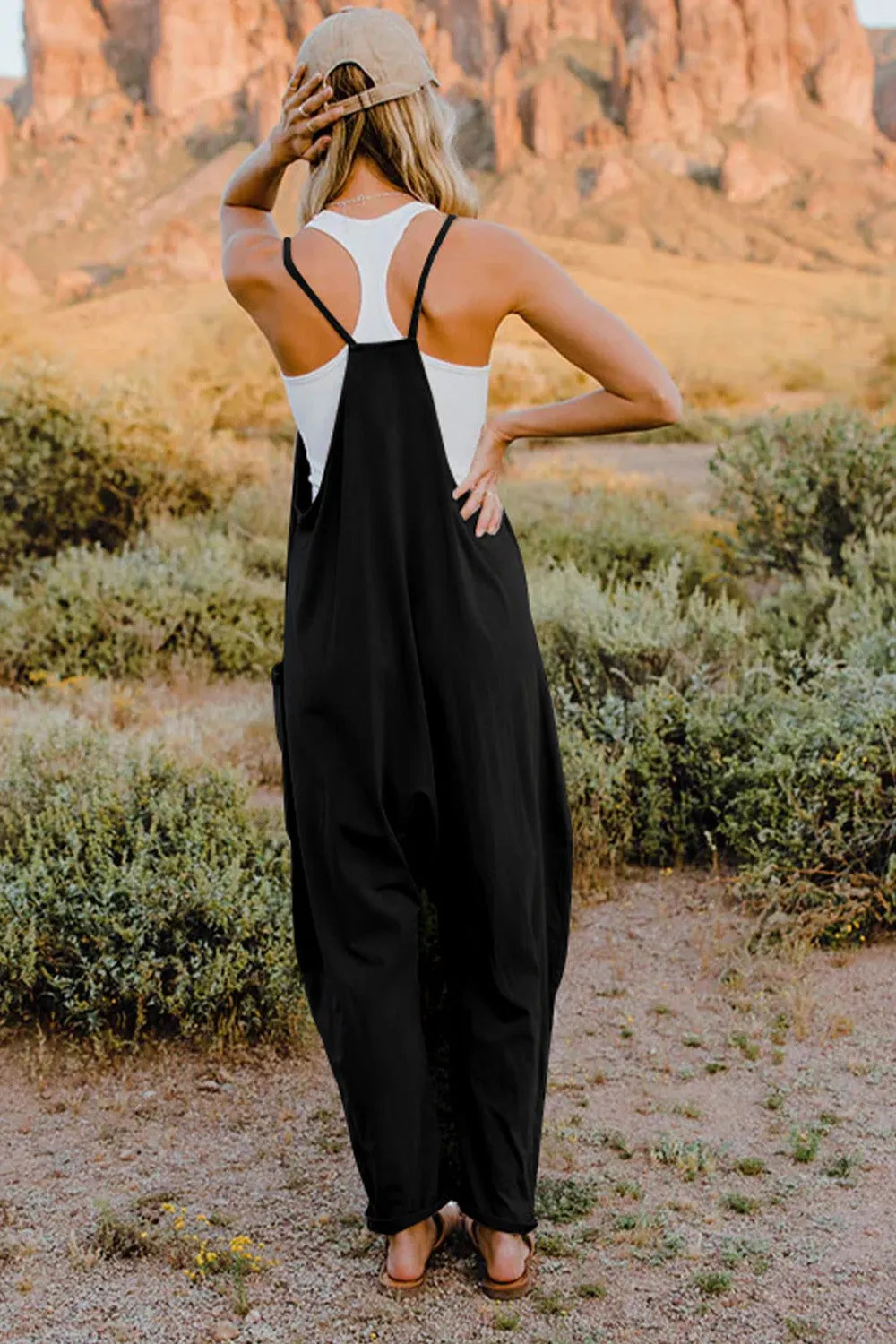 V-Neck Jumpsuit with Pockets,