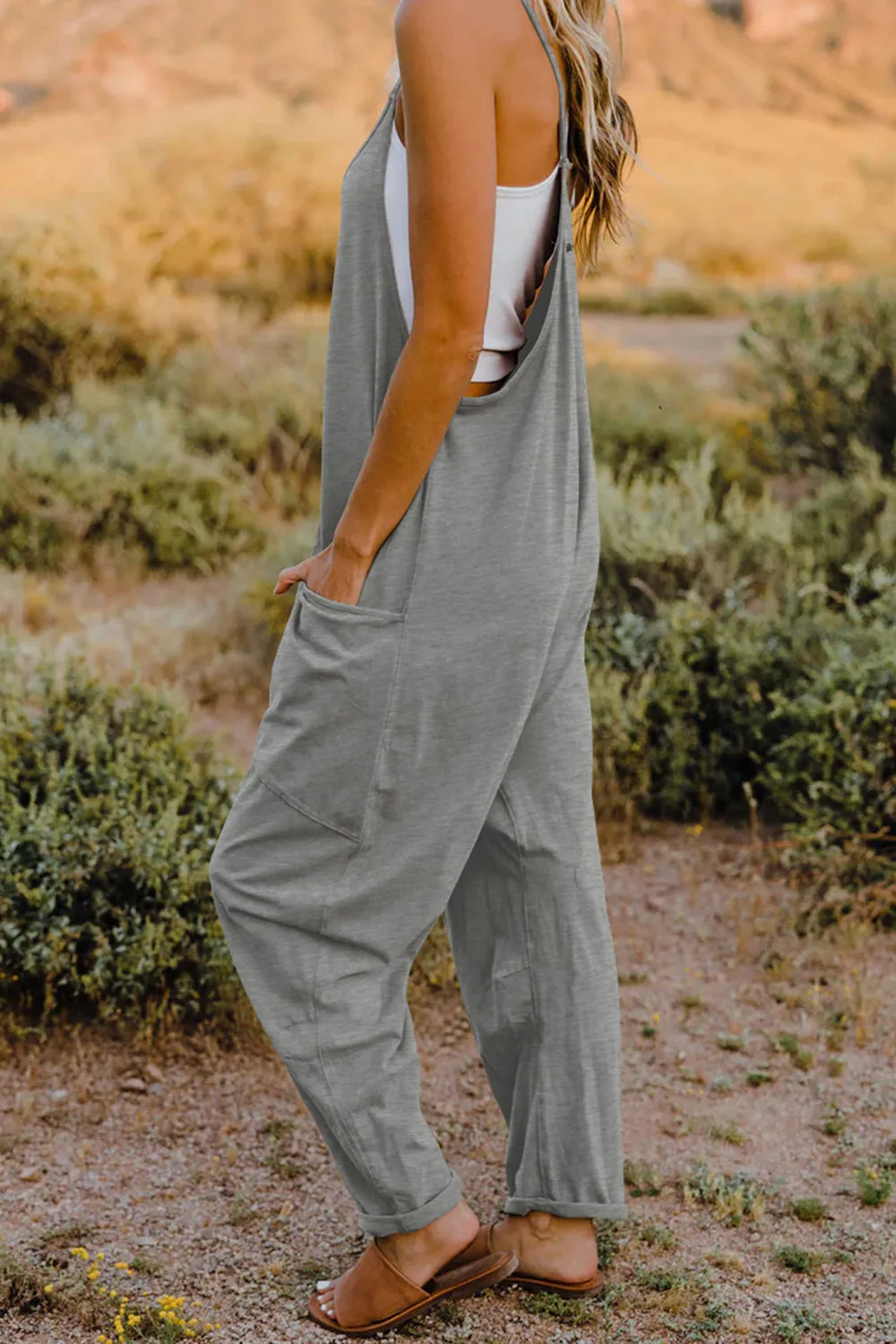 V-Neck Jumpsuit with Pockets,