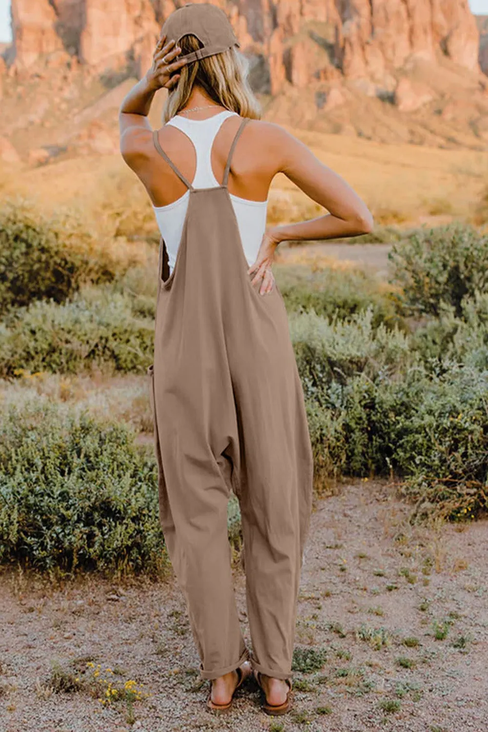 V-Neck Jumpsuit with Pockets,
