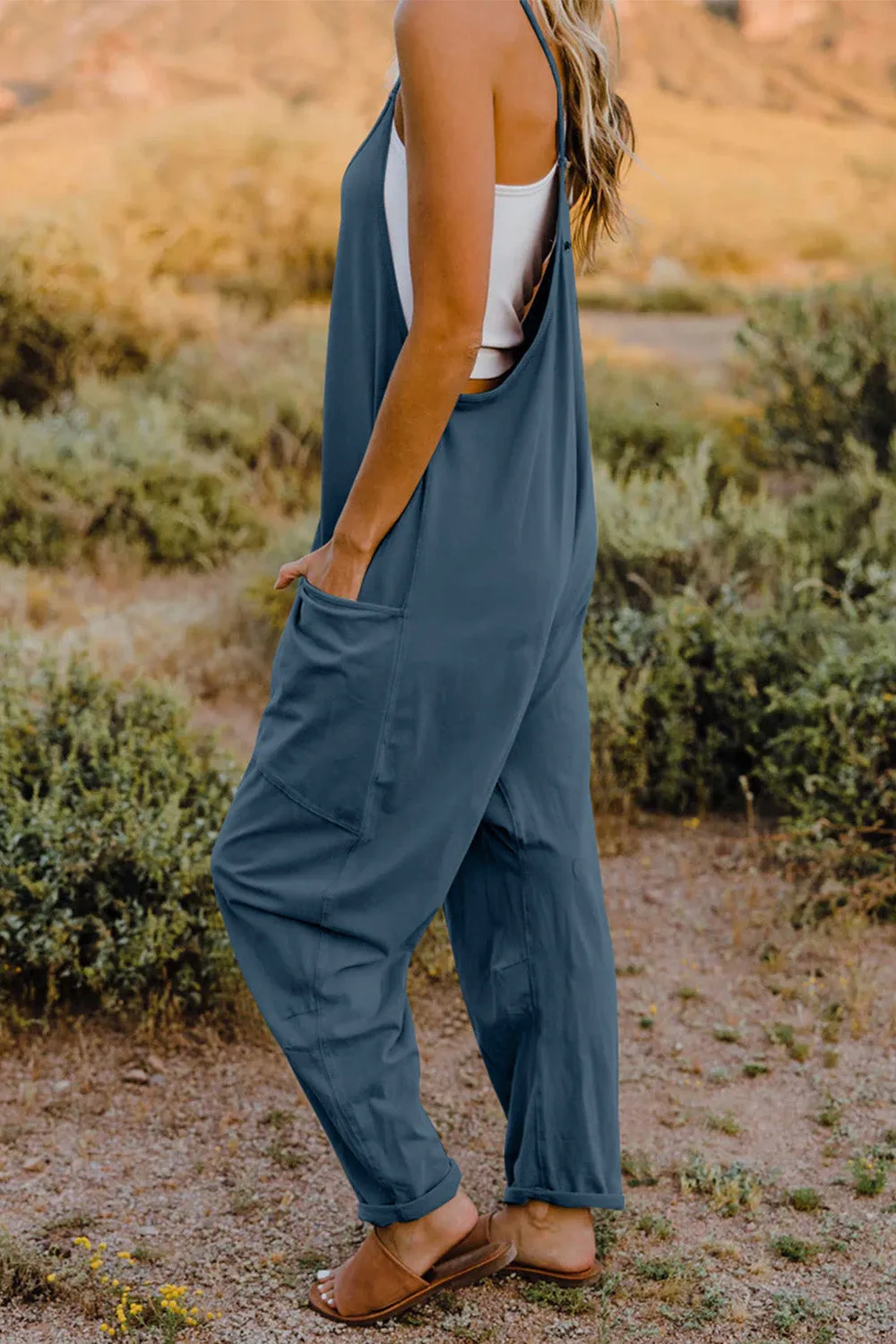 V-Neck Jumpsuit with Pockets,