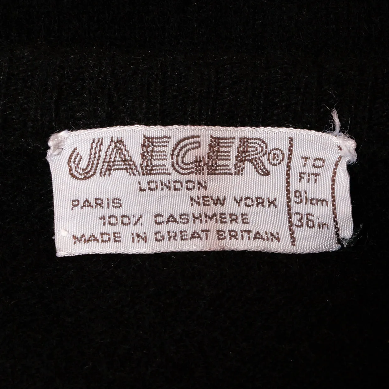 Vintage 1970s Jaeger Cashmere Sweater Black Argyle Pattern Made in UK Ladies Size M