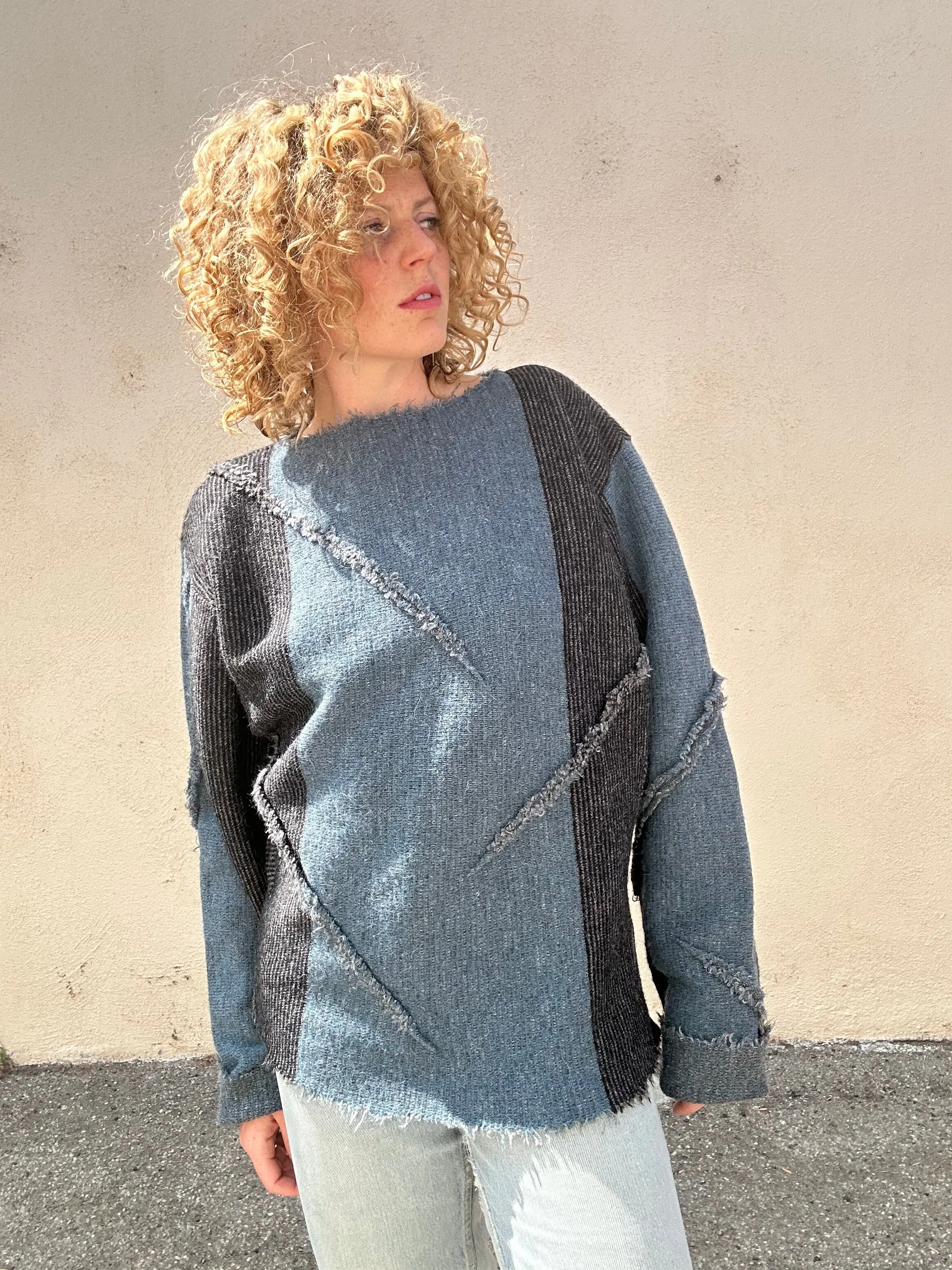 Vintage Issey Miyake Blue Batwing Sweater