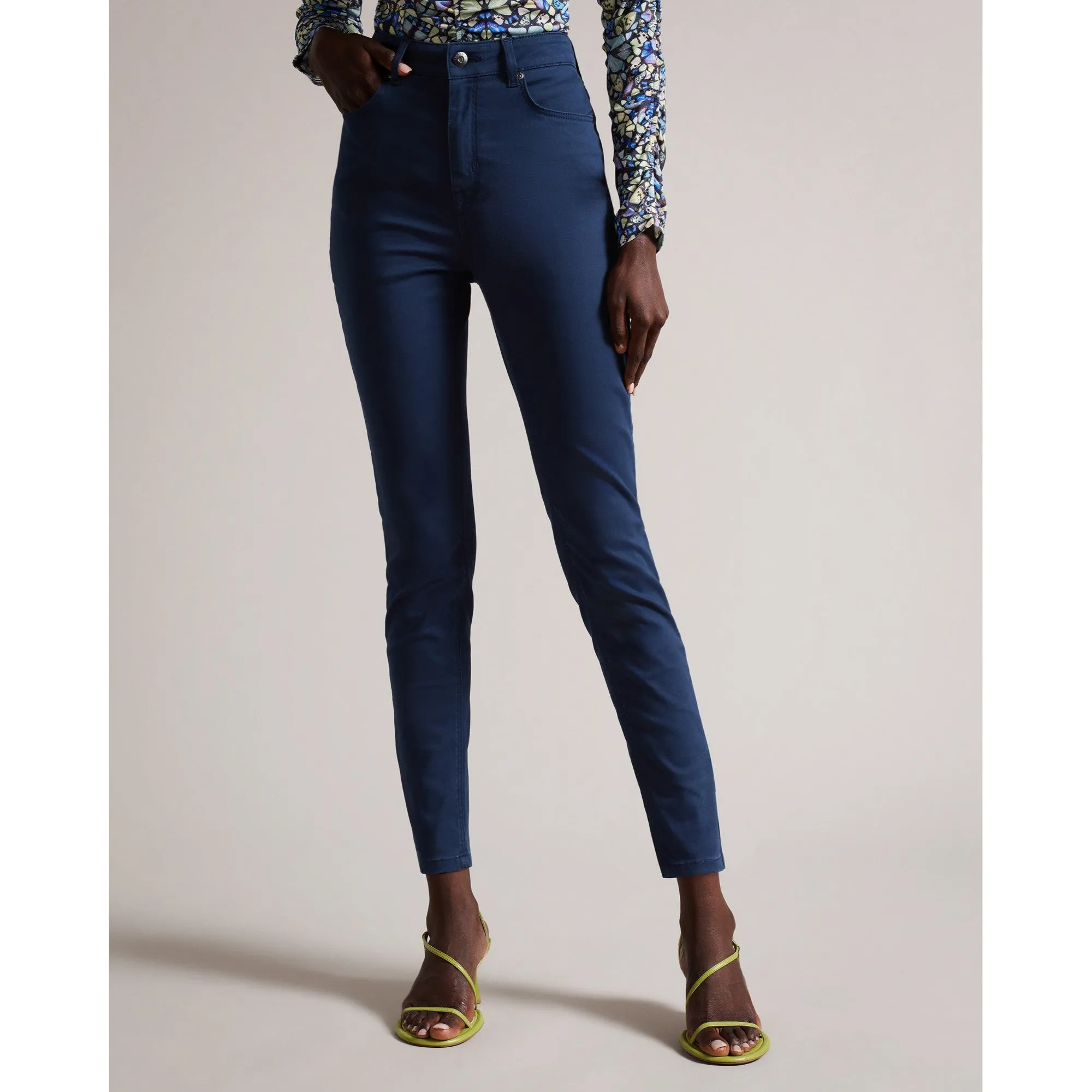 Women Wmp-Sophaa-Skinny Leg Sateen Denim - Dk-Blue