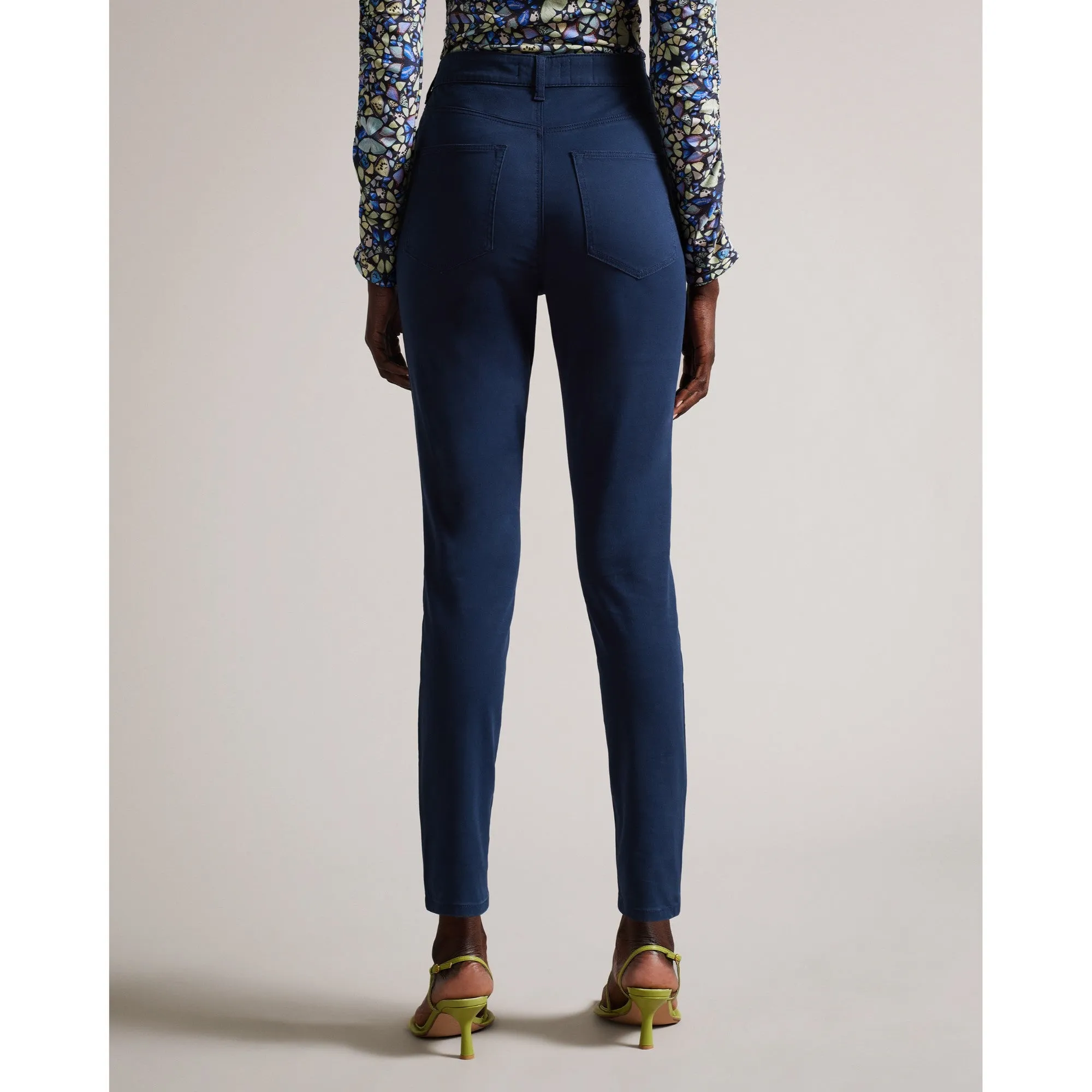 Women Wmp-Sophaa-Skinny Leg Sateen Denim - Dk-Blue