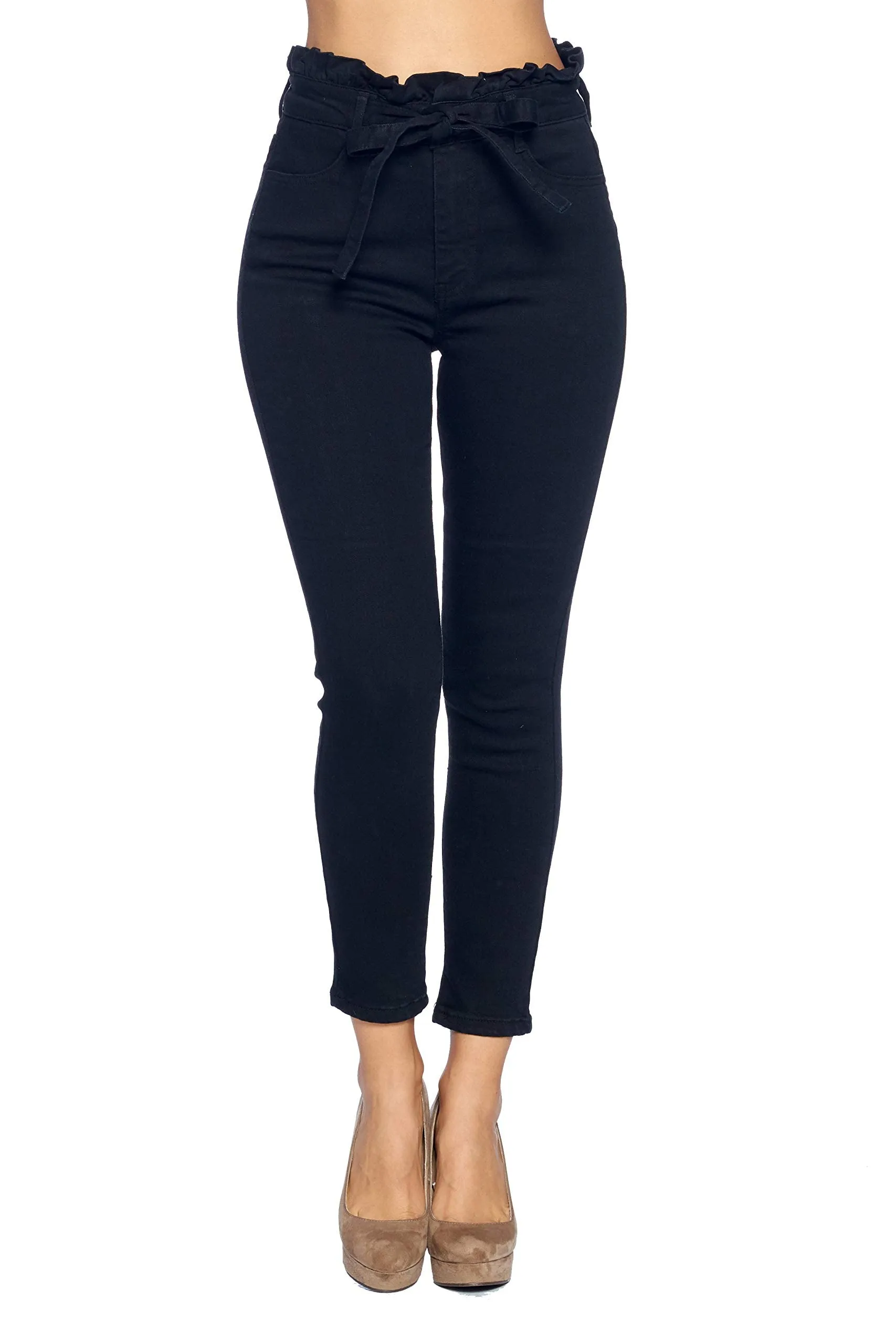 Women's Paperbag High waist Slim Jeans Pants